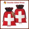 AKDODK Swiss Flag Print Christmas Drawstring Packaging Bags,Cloth Snack Bags,Suitable For Candy,Gifts And Storage view 3