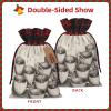 AKDODK Hand Drawn Teapots And Cups Print Christmas Drawstring Packaging Bags,Cloth Snack Bags,Suitable For Candy,Gifts And Storage view 3