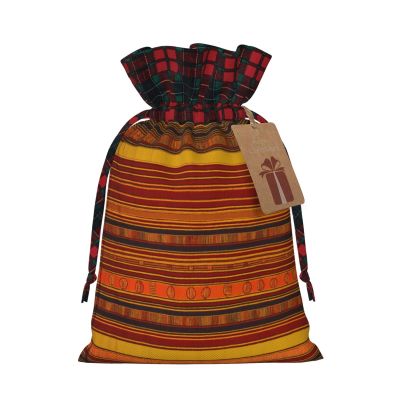 AKDODK Native American Pattern Print Christmas Drawstring Packaging Bags,Cloth Snack Bags,Suitable For Candy,Gifts And Storage