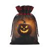 AKDODK Halloween Ghost Pumpkin 1 Print Christmas Drawstring Packaging Bags,Cloth Snack Bags,Suitable For Candy,Gifts And Storage view 2
