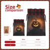 AKDODK Halloween Ghost Pumpkin 1 Print Christmas Drawstring Packaging Bags,Cloth Snack Bags,Suitable For Candy,Gifts And Storage view 4