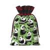 AKDODK Panda Bamboo Print Christmas Drawstring Packaging Bags,Cloth Snack Bags,Suitable For Candy,Gifts And Storage view 2