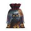 AKDODK Halloween Owl Ghost Pumpkin Print Christmas Drawstring Packaging Bags,Cloth Snack Bags,Suitable For Candy,Gifts And Storage view 1