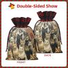 AKDODK Cat Print Christmas Drawstring Packaging Bags,Cloth Snack Bags,Suitable For Candy,Gifts And Storage view 3