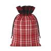 AKDODK Plaid Red And Black Print Christmas Drawstring Packaging Bags,Cloth Snack Bags,Suitable For Candy,Gifts And Storage view 2