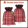 AKDODK Plaid Red And Black Print Christmas Drawstring Packaging Bags,Cloth Snack Bags,Suitable For Candy,Gifts And Storage view 3