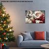 GUTTATY Christmas Canvas Wall Decor, Winter Santa and Reindeer Pictures, Holiday Snowy Red Scarf Canvas Artwork for Living Room, Festive Wall Prints for Winter Home Decor, 20x30 Inch view 3