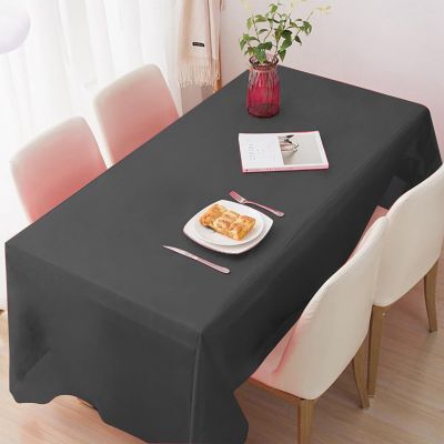 10 Packs Table Cloths Disposable, 55" 110" Disposable Rectangle Plastic Waterproof Square Tablecloth for 6FT To 8FT Tables,Black Table Cloths for Picnic Birthday Party Wedding Decorative