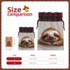 AKDODK Adorable Sloth Print Christmas Drawstring Packaging Bags,Cloth Snack Bags,Suitable For Candy,Gifts And Storage view 4