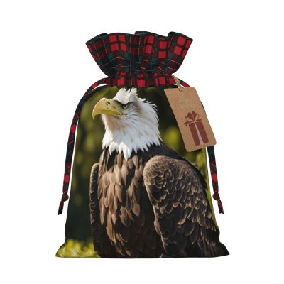 AKDODK Flying Eagle Print Christmas Drawstring Packaging Bags,Cloth Snack Bags,Suitable For Candy,Gifts And Storage
