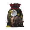 AKDODK Flying Eagle Print Christmas Drawstring Packaging Bags,Cloth Snack Bags,Suitable For Candy,Gifts And Storage view 2