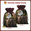 AKDODK Flying Eagle Print Christmas Drawstring Packaging Bags,Cloth Snack Bags,Suitable For Candy,Gifts And Storage view 3