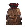 AKDODK Brown Cowhide Art Print Christmas Drawstring Packaging Bags,Cloth Snack Bags,Suitable For Candy,Gifts And Storage view 1