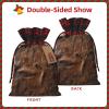 AKDODK Brown Cowhide Art Print Christmas Drawstring Packaging Bags,Cloth Snack Bags,Suitable For Candy,Gifts And Storage view 3