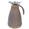 1.5 Litre/ 51Oz Stainless Steel Thermal Jug with Handmade Rattan BodyHot Water Tea DispenserRetention 24hfor Dining Tables, Coffee Shops, and Beverage Shops(Color:Grey) view 1
