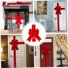 Licsaliwe Christmas Cabinet Bows, 6Pcs Red Large Fabric Bow Decor for Kitchen Cabinets, Doors, Furniture, Holiday Party Christmas Home Decorations/39.4x7.9 Inch view 2