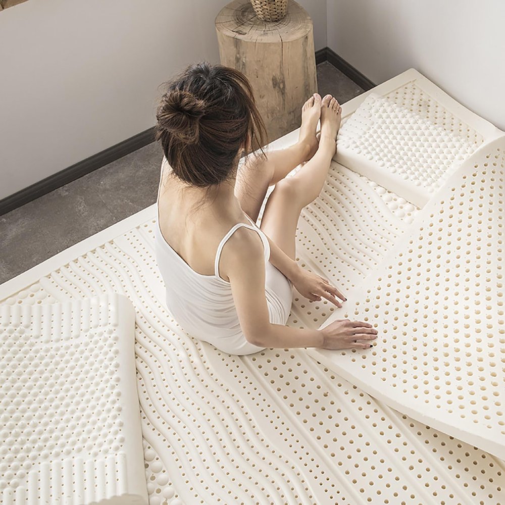 100% Natural Latex Mattress Topper Comfort Soothing Pressure Point Relief Support for Shoulders, HIPS, Back, and Knee,5cm,120x200cm