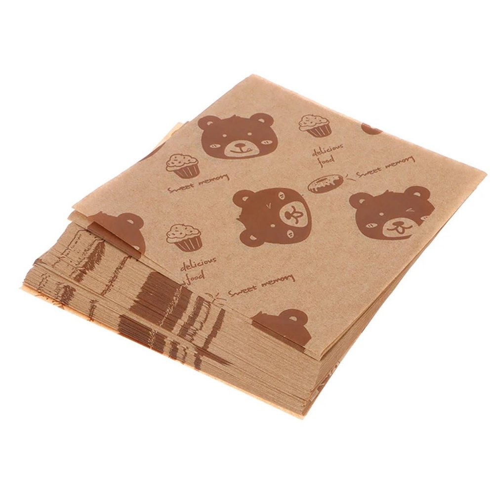 500 Pcs Non-Stick Greaseproof Wrappers With Cute Patterns  Parchment Food Covers For Sandwiches, Must-Have Baking Gadgets