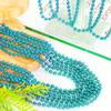 EOBOH 240PCS Mardi Gras Beads, Teal Blue Bead Necklace Party Favors, 33" Mardi Gras Necklace Stuff, Festival Parade Throw Accessories for Wedding Birthday Gender Reveal Party Supplies Decor view 3
