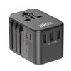 Universal All in One 35.5W Worldwide Travel Adapter with PD&QC 3.0 Dual USB-C, 3 USB Travel Adapter Worldwide, International Power Adapter with Type I C G A Outlets 110V 220V A/C-EU Euro US UK view 1