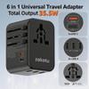 Universal All in One 35.5W Worldwide Travel Adapter with PD&QC 3.0 Dual USB-C, 3 USB Travel Adapter Worldwide, International Power Adapter with Type I C G A Outlets 110V 220V A/C-EU Euro US UK view 4