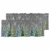 Rullikatlyi Grey Green Christmas Curtain Valances for Windows, Xmas Tree Kitchen Valance Window Treatments Panel 2 Pack, Snowflake Rod Pocket Short Curtains for Bathroom Bedroom 42 x 12 Inch view 1