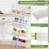 KINGRACK 5-Tier Slim Storage Cart with Pull Out Basket, Rolling Bathroom Organizer Utility, Metal Shelving Unit Slide Out, Lockable Wheels, Easy Assembly for Narrow Place, Kitchen, Laundry Room, White view 4