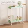 Multifunctional Mobile Cart with Fencing and Handle, Rolling Sofa Side TableStorage RackSmall Flower Stand, Suitable for Living Room, Bedroom, Balcony (Orange) view 3