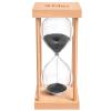 ABXKZ 3 Minute Sand Timer, 3 Min Wood Small Hourglass Timer, Black Sand Clock, Three Min Wooden Hour Glass for Classroom, Sandglass, Reloj De Arena Decorativo, Home, Office, Game, Gift view 1