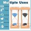 ABXKZ 3 Minute Sand Timer, 3 Min Wood Small Hourglass Timer, Black Sand Clock, Three Min Wooden Hour Glass for Classroom, Sandglass, Reloj De Arena Decorativo, Home, Office, Game, Gift view 3