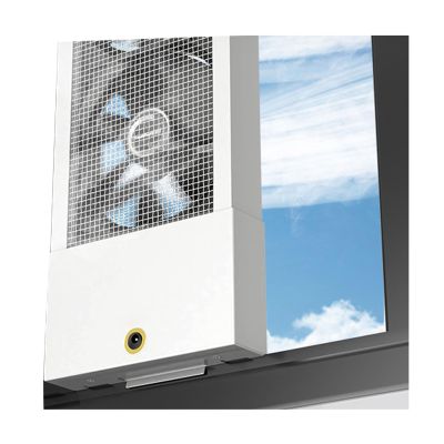 FXNFXLA Vertical Window Exhaust Fan for Sliding Windows, 35-160cm/13.78-62.99 Inch, Punch-Free Silent Slim Window Fan, Adjustable Speed, 5cm Retractable, for Home Bedroom Kitchen White 130~135cm