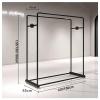 LIUZQWAED Floor Standing Double-Pole Clothing Rack, Heavy Duty Metal Iron Clothes Rail, Clothing Store Coat Hanging Rack, Easy to Assemble, for Home Showroom and Store(150x53x135 cm) view 2