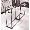 LIUZQWAED Floor Standing Double-Pole Clothing Rack, Heavy Duty Metal Iron Clothes Rail, Clothing Store Coat Hanging Rack, Easy to Assemble, for Home Showroom and Store(150x53x135 cm) view 4