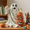 Act Iron Cool Stuff to Put on Shelves Motomas Cute Halloween Spirit Pumpkin Resin Figurines Festive Home Decor Ornaments for Spooky Holiday Room Decor Aesthetic view 4