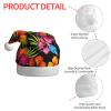 ZHSGNMHH Hawaiian Flower Floral Christmas Hat, Santa Hat For Adults, Xmas Hats For New Year Festive Party Decor view 4
