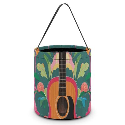 Halloween Trick Or Treat Bucket, Reusable Candy Bag - Foldable Design, Color Acoustic And Guitar Trick Or Treat Bag for Parties, Gift Giving & Holiday