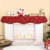 PUXTKE DAZQW Mantel Scarf 90x17 Inch,Winter Christmas Gold Snowflakes Fireplace Top Table Runner Dresser Scarves Red Mantel Scarves Cover for Home Holiday Party Decoration view 2