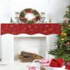PUXTKE DAZQW Mantel Scarf 90x17 Inch,Winter Christmas Gold Snowflakes Fireplace Top Table Runner Dresser Scarves Red Mantel Scarves Cover for Home Holiday Party Decoration view 4