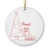 Basset Hound Dog Line Art Personalized Name Ornament for Christmas Tree 2026, Custom Basset Hound Dog Pet Ceramic Christmas Ornament Gift for Pet Owner, Funny Dogs Xmas Hanging Keepsake Ornaments view 1