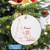 Basset Hound Dog Line Art Personalized Name Ornament for Christmas Tree 2026, Custom Basset Hound Dog Pet Ceramic Christmas Ornament Gift for Pet Owner, Funny Dogs Xmas Hanging Keepsake Ornaments view 2