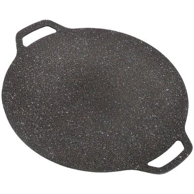 1pcs Cast Iron Outdoor Grill Pan Non-Stick Teppanyaki Plate for Camping & Home BBQ Cooking Duty Portable Design for Outdoor Camping