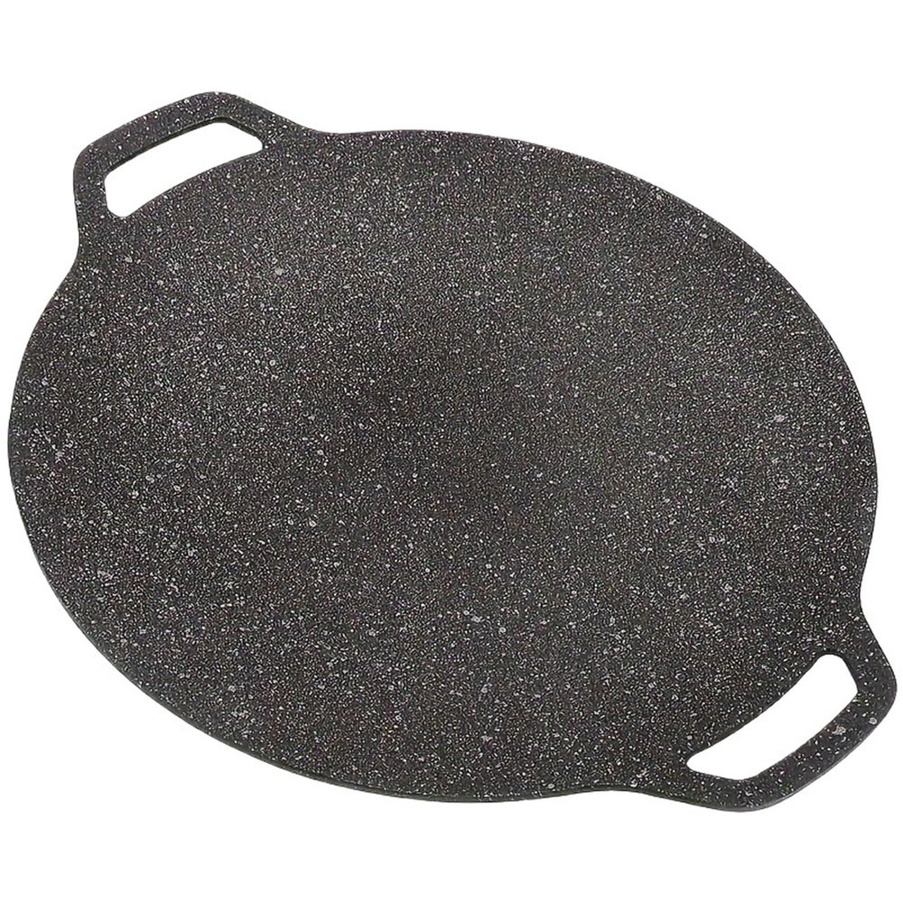 1pcs Cast Iron Outdoor Grill Pan Non-Stick Teppanyaki Plate for Camping & Home BBQ Cooking Duty Portable Design for Outdoor Camping