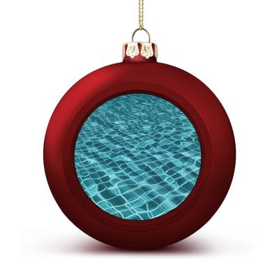 Swimming Pool Water Christmas Tree Ornaments 1.6 Inch Shatterproof Pc Plastic Balls with Lanyard Baubles Hanging Christmas Ball Ornaments for Xmas Tree Holiday Party Wedding Home Decorations-red