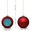 Swimming Pool Water Christmas Tree Ornaments 1.6 Inch Shatterproof Pc Plastic Balls with Lanyard Baubles Hanging Christmas Ball Ornaments for Xmas Tree Holiday Party Wedding Home Decorations-red view 2