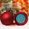 Swimming Pool Water Christmas Tree Ornaments 1.6 Inch Shatterproof Pc Plastic Balls with Lanyard Baubles Hanging Christmas Ball Ornaments for Xmas Tree Holiday Party Wedding Home Decorations-red view 4