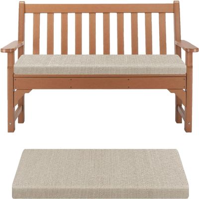 5cm Thick Bench Cushion Seat Pad with Removable Linen Foam Cusion Cover Foam StoolSitting Stool Pad for Garden/Dining Bench,Entryway, Window Seat, Patio Furniture(Beige,110x50x5cm)