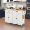 Kitchen Island Cart with Solid Wood Top and Locking Wheels,54.3 Inch Width,4 Door Cabinet and Two Drawers,Spice Rack, Towel Rack (White) view 1