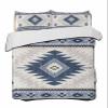 BketraquerC Twin Quilt Set, Aztec Blue Geometric Abstract Lightweight Soft Microfiber Summer Bedspread Coverlet with 2 Pillow Shams, Retro Ethnic Southwest Style 3 Piece Bedding Set for All Seasons view 3