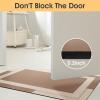 ACCUMTEK Non Slip Bath Mat, Thin Bathroom Rugs Fit Under Door, Quick Dry Bath Mats, Machine Washable Bath Rugs for Bathroom, Bathtub & Kitchen, Bathtub, Light Brown/Bordered/59 x20 view 3