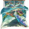 RUHEYIA Sea Turtles Duvet Cover Set Twin Size Marine Life Comforter Cover with 2 Pillowcases Turtles Bedding Set 3pcs for Kids Boys Teens, No Comforter view 3
